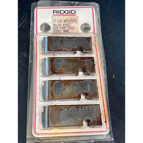 RIDGID 1/4" - 3/8" NPT Alloy Steel Pipe Dies 47875 - Picture 1 of 3